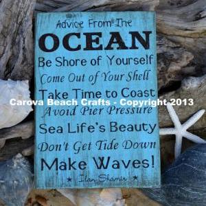 Beach Sign, Beach Theme, Beach Decor, Advice From..