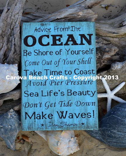 Beach Sign, Beach Theme, Beach Decor, Advice From The Ocean Wood Sign, Coastal Wall Hanging